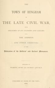 Cover of: The town of Hingham in the late Civil War by Fearing Burr