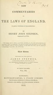 New commentaries on the laws of England by Henry John Stephen