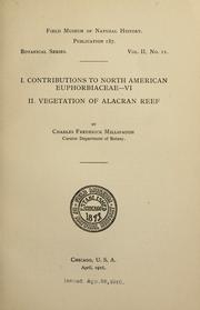 Cover of: Contributions to North American Euphorbiaceae--VI.: II. Vegetation of Alacran Reef.