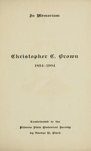 Cover of: In memoriam: Christopher C. Brown, 1834-1904. by George Nelson Black