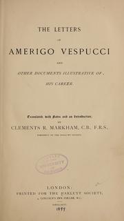 Cover of: The letters of Amerigo Vespucci and other documents illustrative of his career