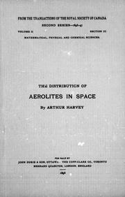 Cover of: The distribution of aerolites in space