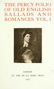 Cover of: Folio of Old English ballads and romances. by Thomas Percy