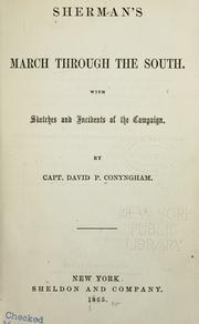 Cover of: Sherman's march through the South. by David Power Conyngham