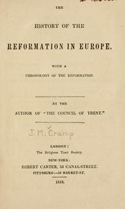 Cover of: The history of the Reformation in Europe: with a chronology of the Reformation