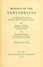 Cover of: Biology of the vertebrates by Herbert Eugene Walter