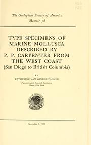 Type specimens of marine mollusca described by P. P. Carpenter from the west coast (San Diego to British Columbia) by Palmer, Katherine V. W.