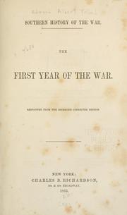 The first year of the war by Edward Alfred Pollard