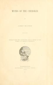 Cover of: Myths of the Cherokee by James Mooney