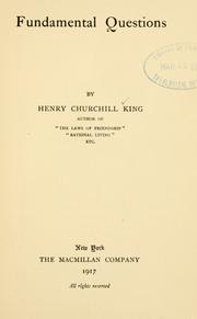 Cover of: Fundamental questions by Henry Churchill King