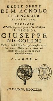 Cover of: Delle opere di m. Agnolo Firenzuola Fiorentno