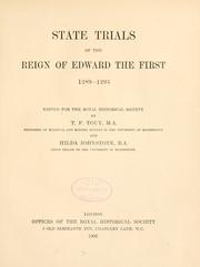 Cover of: State trials of the reign of Edward the First, 1289-1293