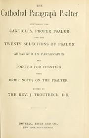 Cover of: The cathedral paragraph Psalter by Church of England