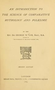 Cover of: An introduction to the science of comparative mythology and folklore