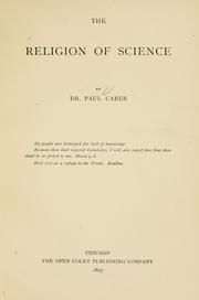 Cover of: The religion of science by Paul Carus