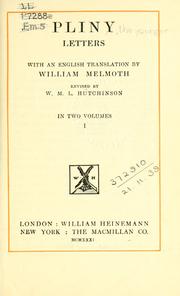 Cover of: Letters.: With an English translation by William Melmoth, rev. by W.M.L. Hutchinson.