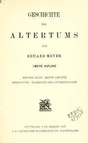 Cover of: Geschichte des Altertums.