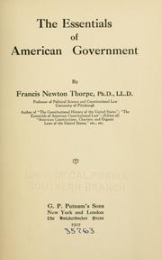 Cover of: The essentials of American government