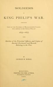 Cover of: Soldiers in King Philip's war. by George M. Bodge