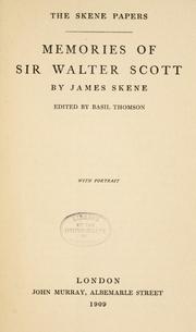 Cover of: Memories of Sir Walter Scott by James Skene
