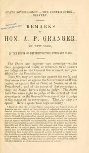 Cover of: State sovereignty--the Constitution--slavery. by Amos Phelps Granger