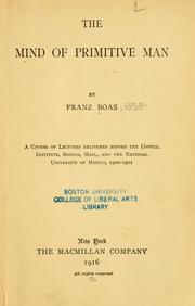 Cover of: The mind of primitive man by Franz Boas