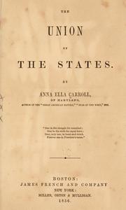 Cover of: The union of the states