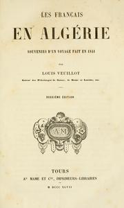 Cover of: Français en Algérie: souvenirs d'un voyage fait en 1841