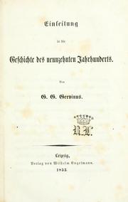 Cover of: Einleitung in die Geschichte des neunzehnten Jahrhunderts.