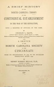 Cover of: A brief history of the North Carolina troops on the Continental establishment by Charles Lukens Davis