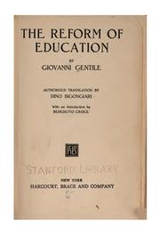 Cover of: The reform of education