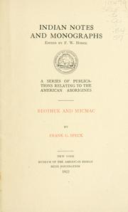 Cover of: Beothuk and Micmac
