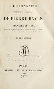Cover of: Dictionnaire historique et critique by Pierre Bayle