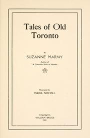 Tales of old Toronto by Suzanne Marny
