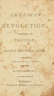 Cover of: The American revolution by Richard Snowden