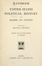 Cover of: Handbook of United States political history for readers and students.