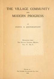 Cover of: The village community and modern progress.