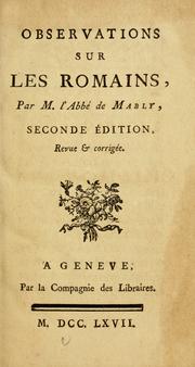 Cover of: Observations sur les Romains