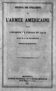 Journal des opérations de l'armée américaine lors de l'invasion du Canada en 1775-76 by J. B. Badeaux