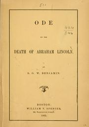 Cover of: Ode on the death of Abraham Lincoln.