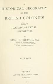 Cover of: Canada.: Part II, historical