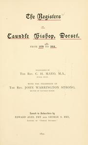 Cover of: The registers of Caundle Bishop, Dorset