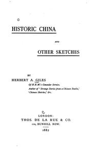 Cover of: Historic China: and other sketches