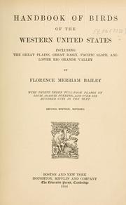 Cover of: Handbook of birds of the western United States by Florence Augusta Merriam Bailey