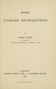 Cover of: Some literary recollections