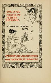 Cover of: The lyric poems of Robert Herrick