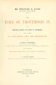 Cover of: The tomb of Thoutmôsis IV