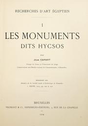 Cover of: Les monuments dits Hycsos