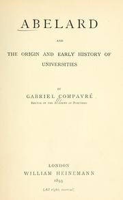 Cover of: Abelard and the origin and early history of universities
