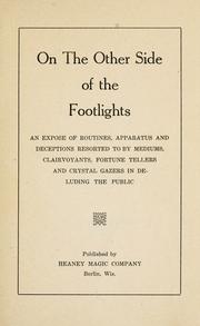 Cover of: On the other side of the footlights